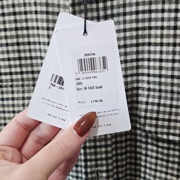NWT Reiss Kane Checkered Men's Shirt - Picture 3 of 4